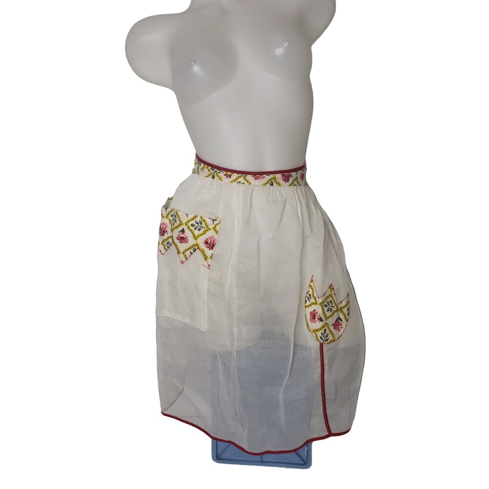 Vintage Sexy Sheer Floral Handmade Apron